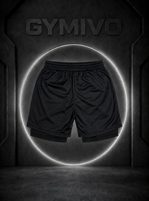 Gymshark Double-Layer Shorts — Black