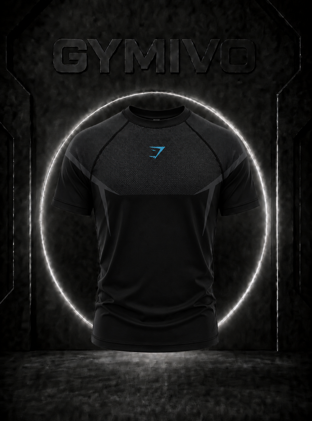 Gymshark Onyx Fitted T-Shirt — Black &amp; Grey