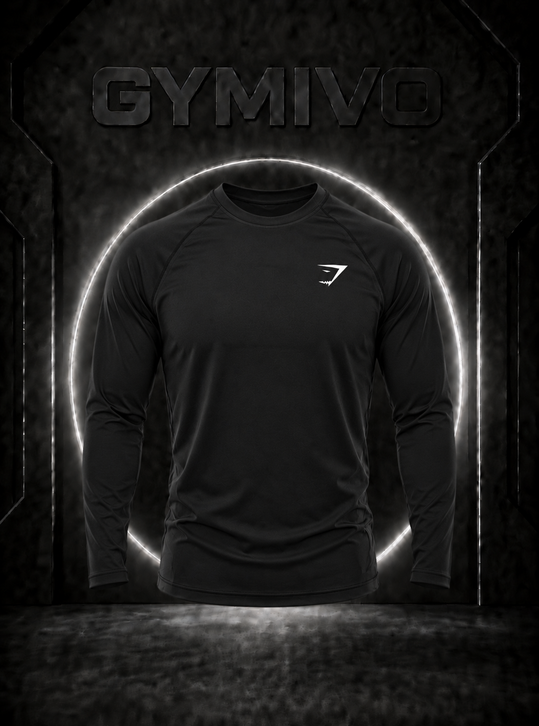 Gymshark Long Sleeve Cotton T-Shirt — Black
